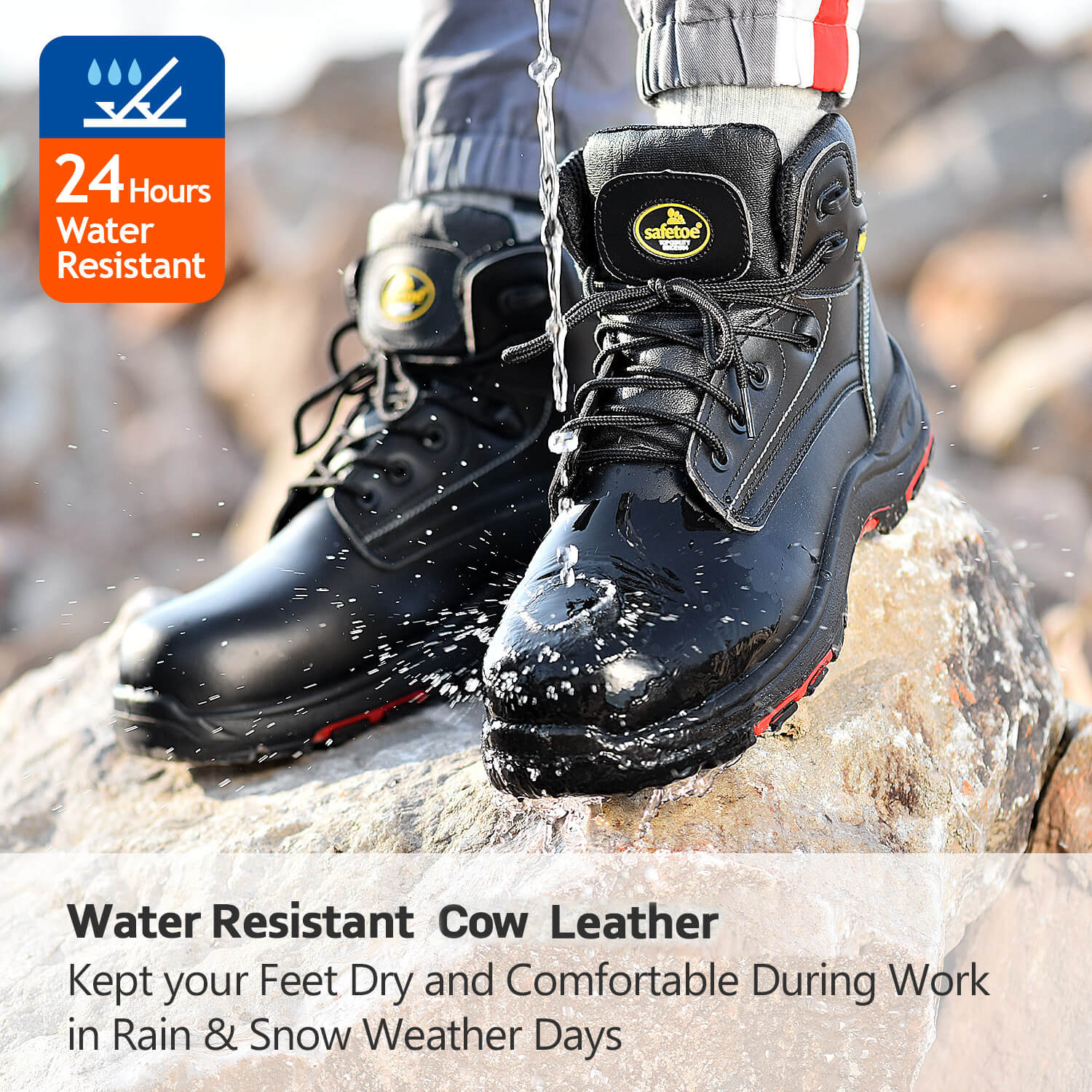 Safetoe Water Resistant Wide Fit Safety Work Boots
