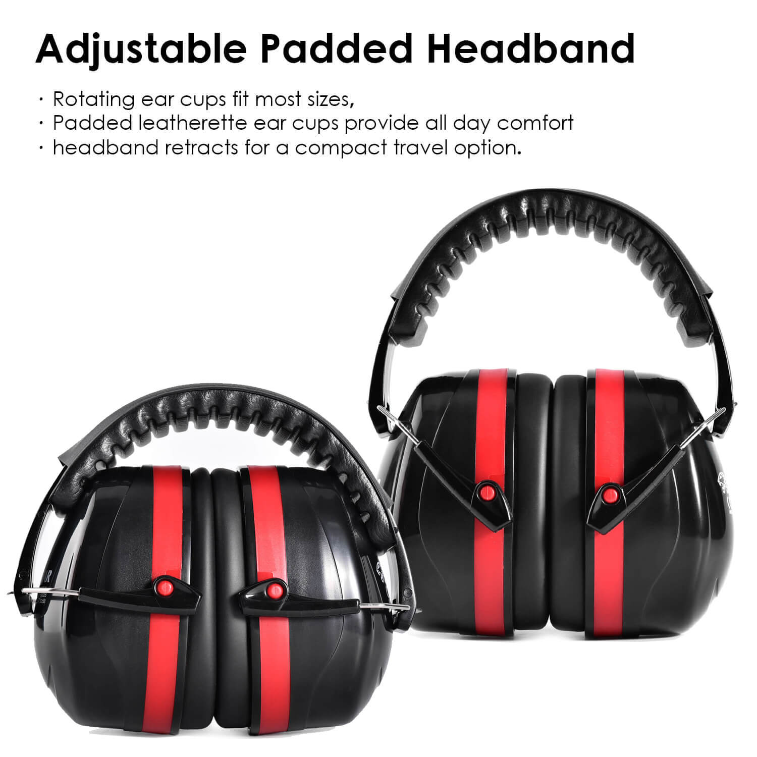 Safeyear Noise Cancelling Safety Ear Muffs, Adjustable Sound reduction Earmuff, Hearing Protection for Shoot, Sleep, Work