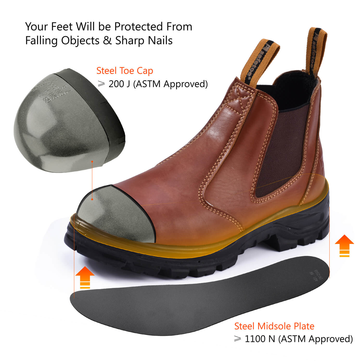 Safetoe Wide Fit Waterproof Steel Toe Work Boots for Men & Women