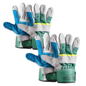 Safeyear Heavy Duty Work Gloves, Gardening Leather Safety Gloves (2 Pairs)