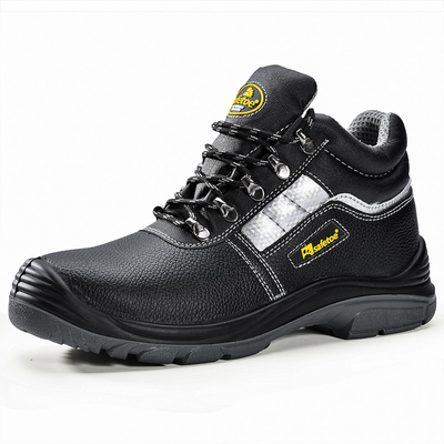 SAFETOE Unisex Work Boots Steel Toe Shoes M8025 Black Men & Women Wide Fit Leather Waterproof Slip Resistant Safety Shoes 